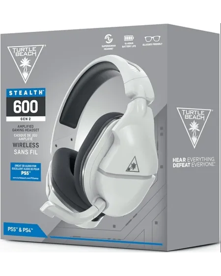 CASQUE TURTLE BEACH STEALTH 600P BLANC  Casque sans fil avec micro,...