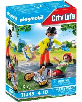SECOURISTE AVEC BLESSE   PMB71245 PLAYMOBIL Âge Minimum: 4A -Âge Ma...