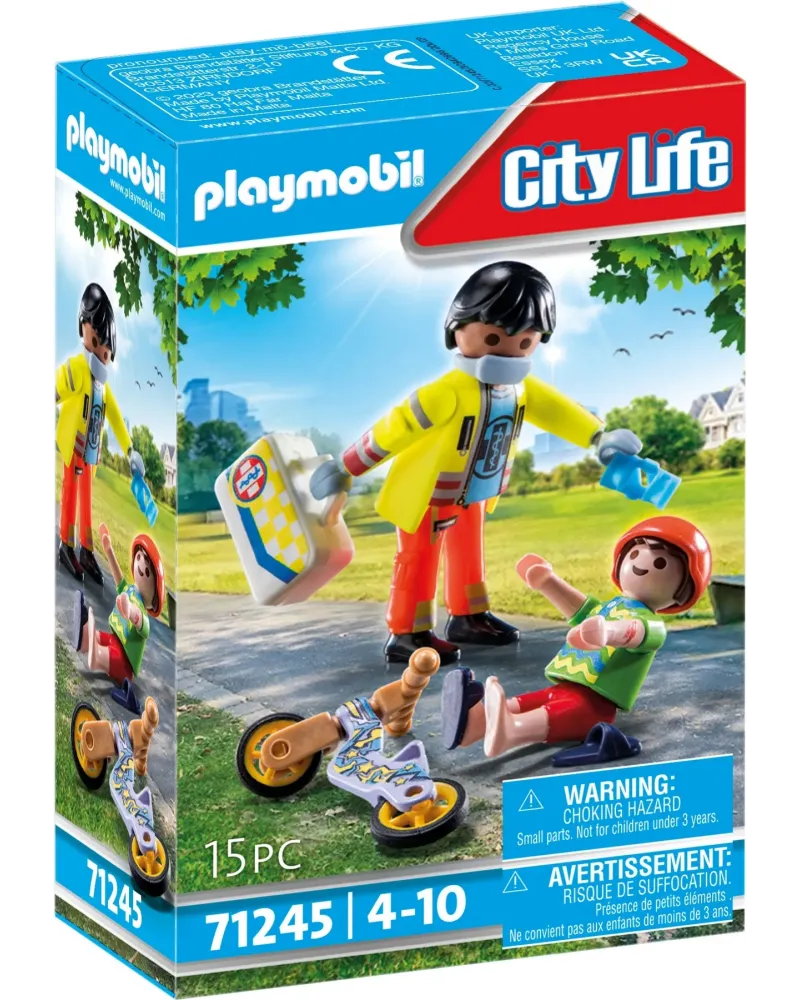 SECOURISTE AVEC BLESSE   PMB71245 PLAYMOBIL Âge Minimum: 4A -Âge Ma...