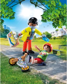 SECOURISTE AVEC BLESSE   PMB71245 PLAYMOBIL Âge Minimum: 4A -Âge Ma...