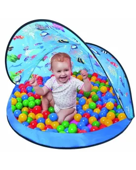 TENTE BLEUE + 50 BALLES 6CM  Se plie et se replie facilement. Prote...
