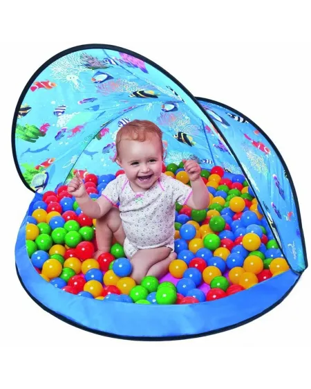 TENTE BLEUE + 50 BALLES 6CM  Se plie et se replie facilement. Prote...