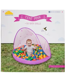 TENTE ROSE + 50 BALLES 6CM  Se plie et se replie facilement. Protec...