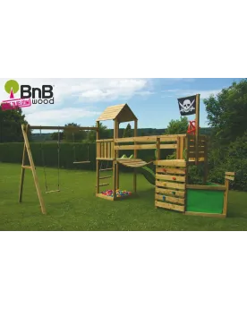 PORTIQUE VIKING  Avec 2 tours, 1 pont, 1 mur d'escalade, 1 échelle-...