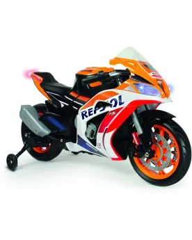 MOTO COURSE REPSOL 12V Batterie 12V. Bandes de caoutchouc sur les r...