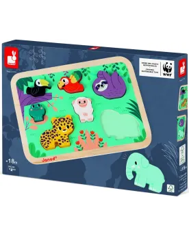 PUZZLE CHUNKY JUNGLE WWF   JANJ08621 JANOD Âge Minimum: 18M -Âge Ma...