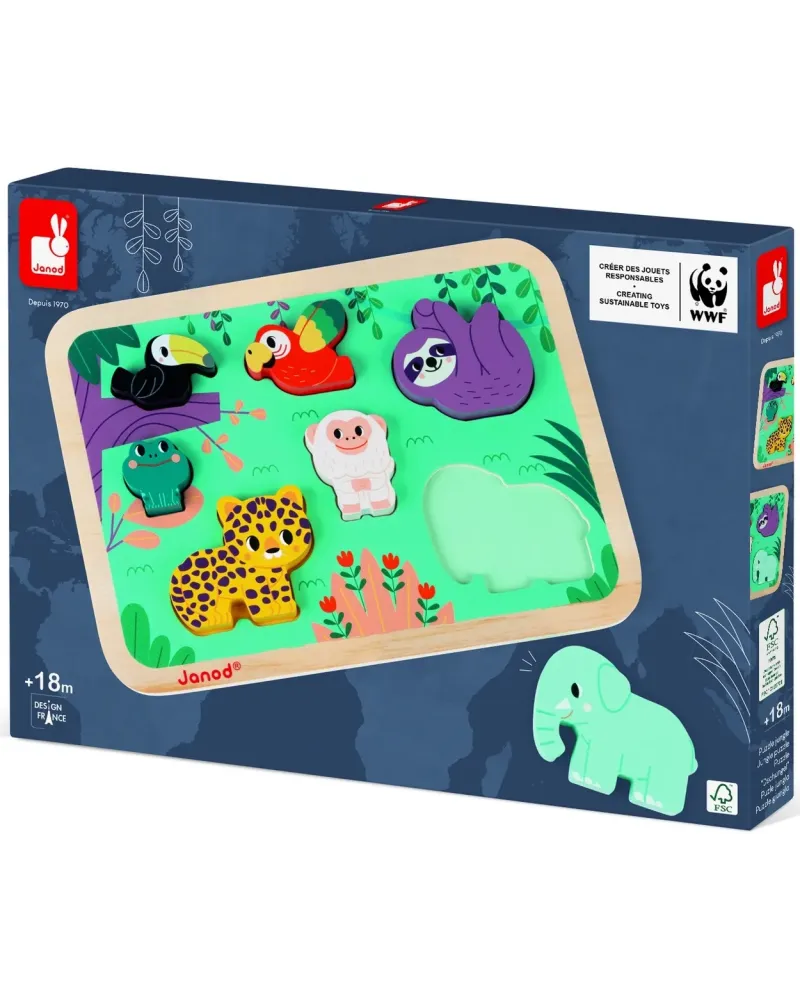 PUZZLE CHUNKY JUNGLE WWF   JANJ08621 JANOD Âge Minimum: 18M -Âge Ma...