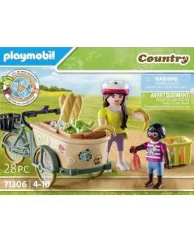 CYCLISTE AVEC VELO ET REMORQUE AVANT   PMB71306 PLAYMOBIL Âge Minim...