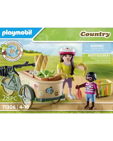 CYCLISTE AVEC VELO ET REMORQUE AVANT   PMB71306 PLAYMOBIL Âge Minim...
