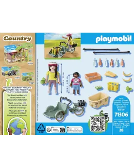CYCLISTE AVEC VELO ET REMORQUE AVANT   PMB71306 PLAYMOBIL Âge Minim...