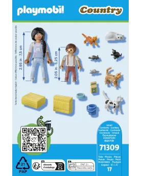 FAMILLE DE CHATS AVEC FEMME ET ENFANT   PMB71309 PLAYMOBIL Âge Mini...