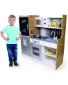 CUISINE BOIS 90X30X90  Avec four à micro-ondes, four, frigo, plaque...