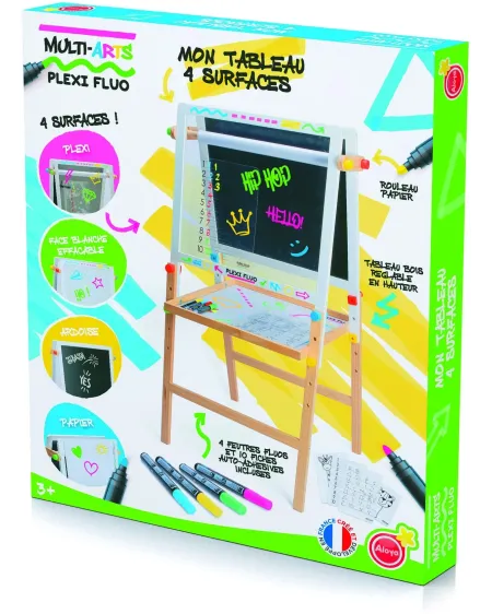 MON TABLEAU 4 SURFACES  1 face plexi, 1 blanche effaçable, 1 ardois...