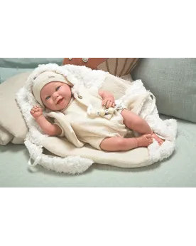 REBORN BEBE DIEGO 45CM + SAC PORTE BEBE  45 cm. Traits réalistes. C...