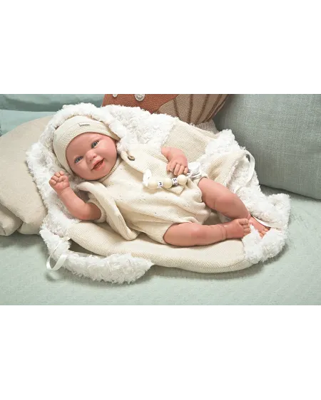 REBORN BEBE DIEGO 45CM + SAC PORTE BEBE  45 cm. Traits réalistes. C...