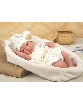 REBORN BEBE ADAY 40CM + COUFFIN  40 cm. Traits réalistes. Corps sou...