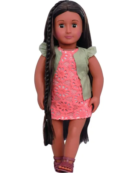 POUPEE FLORA 46CM  46 cm. Avec des cheveux extensibles et des acces...