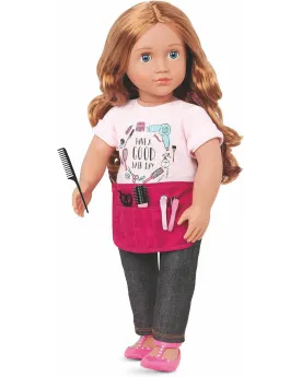 POUPEE SABRINA COIFFEUSE 46CM  46 cm. Avec un tablier à poches pour...