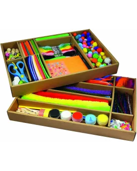 MALLETTE D'ACTIVITES  Contient : fils chenille, perles, papier, gom...