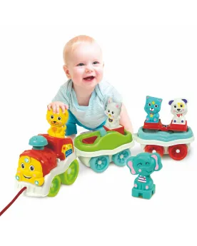 3 EN 1 ANIMAL TRAIN INTERACTIF + SONS  Promène le train en le tiran...