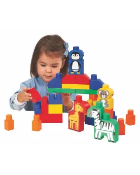 MAXI ABRICK BARIL ANIMAUX FERME 50PCES  Le baril contient 50 brique...