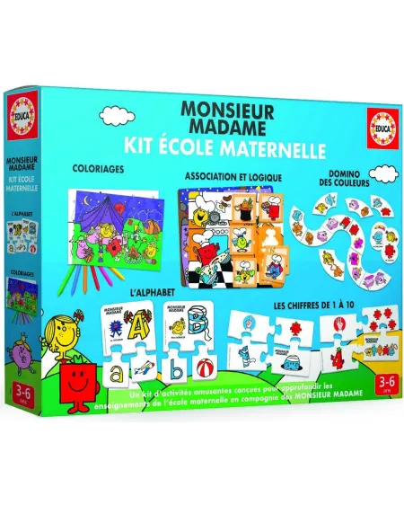 MONSIEUR MADAME KIT ECOLE MATERNELLE  Coloriage, dominos des formes...