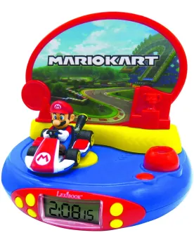 RADIO REVEIL PROJECTEUR MARIO KART  Projette l'heure au plafond, pe...