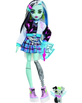 MONSTER HIGH FRANKIE  Articulée. Avec accessoires et son animal. Au...
