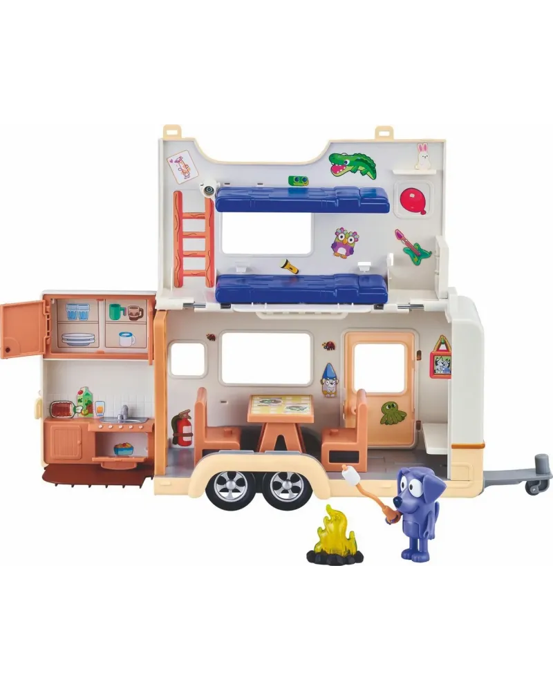 BLUEY CARAVANE AVENTURES  Déplie le toit pour découvrir un 2e étage...