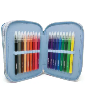 TROUSSE DE CRAYONS A 3 COMP. ICEANA  Contient : carnet d'activités,...