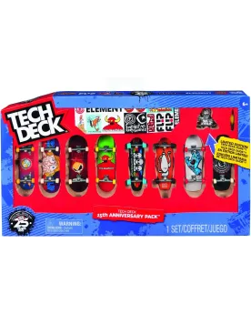 TECH DECK PACK DE 8 25TH ANNIVERSAIRE  Contient 8 skates à doigt, d...