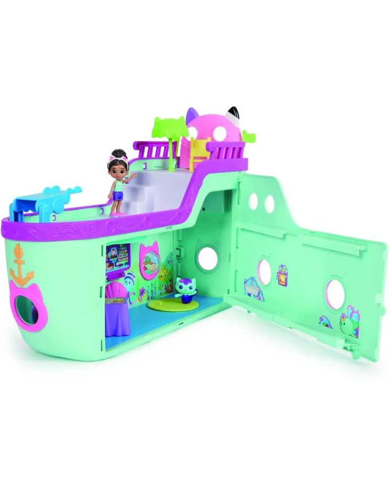 GABBY'S DOLLHOUSE LE BATEAU DE CROISIERE  La coque s'ouvre pour fai...
