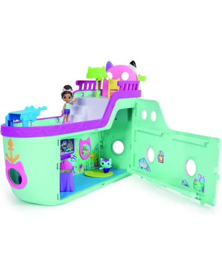 GABBY'S DOLLHOUSE LE BATEAU DE CROISIERE  La coque s'ouvre pour fai...