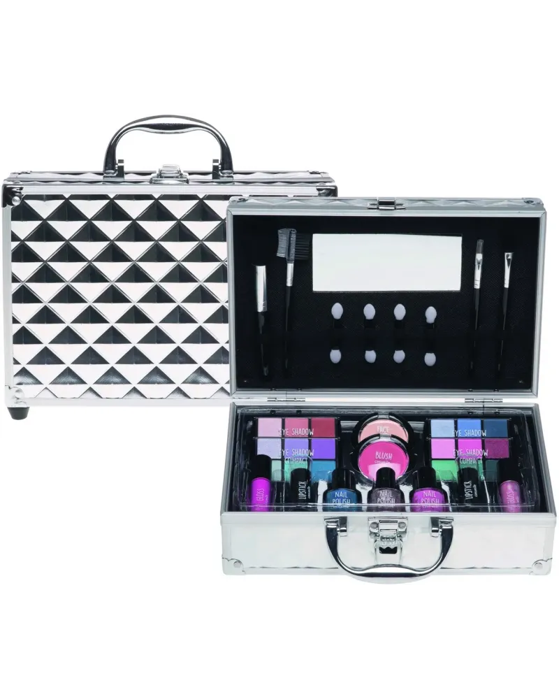 VALISE DE MAQUILLAGE SILVER  Des vernis, des fards à paupières, des...