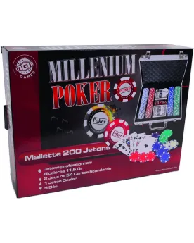 VALISE 200 JETONS POKER 11.5GR  Avec 200 jetons pro 11,5 g, 2 jeux ...