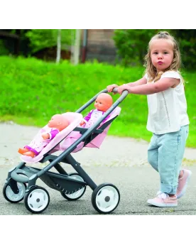 BABY NURSE POUSSETTE JUMEAUX MAXI COSI  Roues silencieuses multidir...