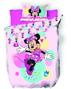 HOUSSE COUETTE POLYCOTON MINNIE  Housse : 140 x 200 cm + 1 taie. En...