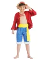 COST. ONE PIECE LUFFY 7/8 ANS  Veste, bermuda, ceinture et chapeau....