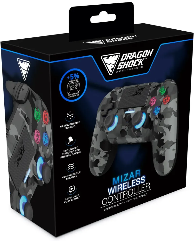 PL4 MANETTE SANS FIL DS MIZAR GRIS CAMO Caractéristiques : Bluetoot...