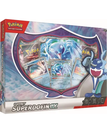 POKEMON COFFRET EX 4 BOOSTERS SUPERDOFIN  Inclus : 4 boosters, 3 ca...