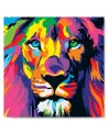 BRODERIE DIAMANT LION POP ART + CHASSIS Une toile sur cadre avec le...