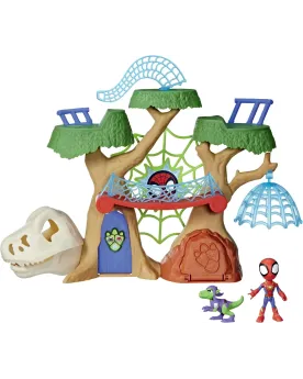 SPIDEY BASE FORESTIERE DINO WEB  Comprend 1 plate-forme piégée, 1 c...