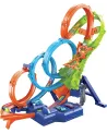 HOT WHEELS 4 LOOP CRASH Parcoure 4 loopings impressionnants et 1 zo...