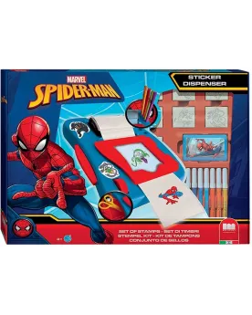 MACHINE STICKERS SPIDERMAN + TAMPONS/MAR  Inclus : 7 tampons, 1 tam...