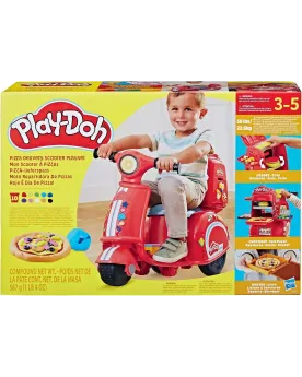 PLAY DOH MON SCOOTER A PIZZA Porteur avec un coffre qui sert de fou...