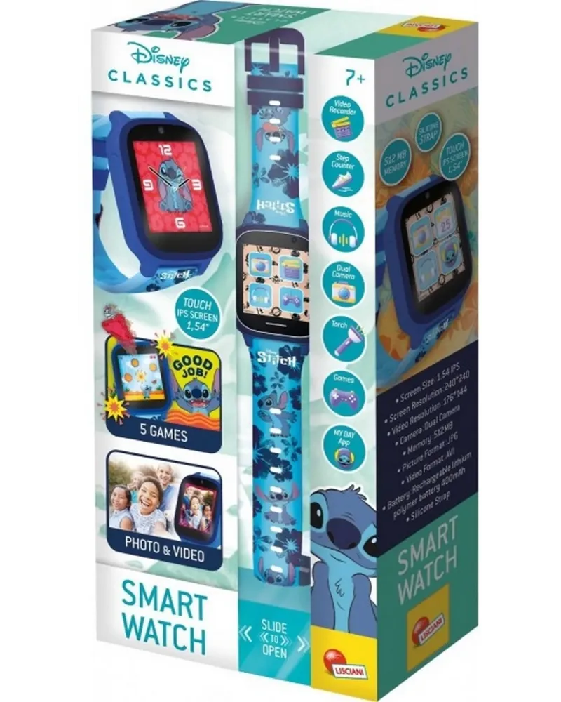 MONTRE INTERACTIVE STITCH  Avec de nombreux cadrans et 5 jeux éduca...