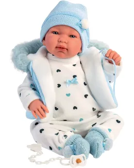 BEBE TINO 42CM VET COEUR RIT DIT PAPA MA  44 cm. Dans sa superbe te...