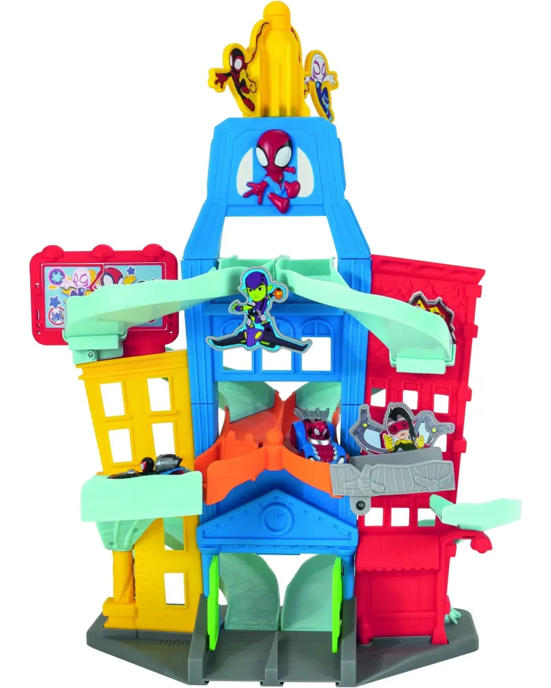 SPIDEY GARAGE POUR VEH DIE CAST  Avec 9 espaces de jeu, rampes, bal...