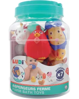 BARIL 7 ASPERGEURS FERME  7 animaux qui crachent de l'eau pour t'am...