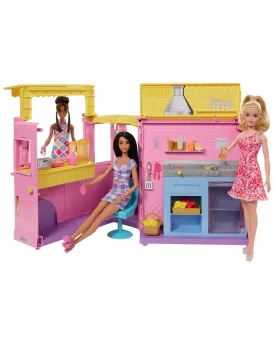 BARBIE LEMONADE TRUCK 2 en 1: ouvrez le camion pour préparer les bo...